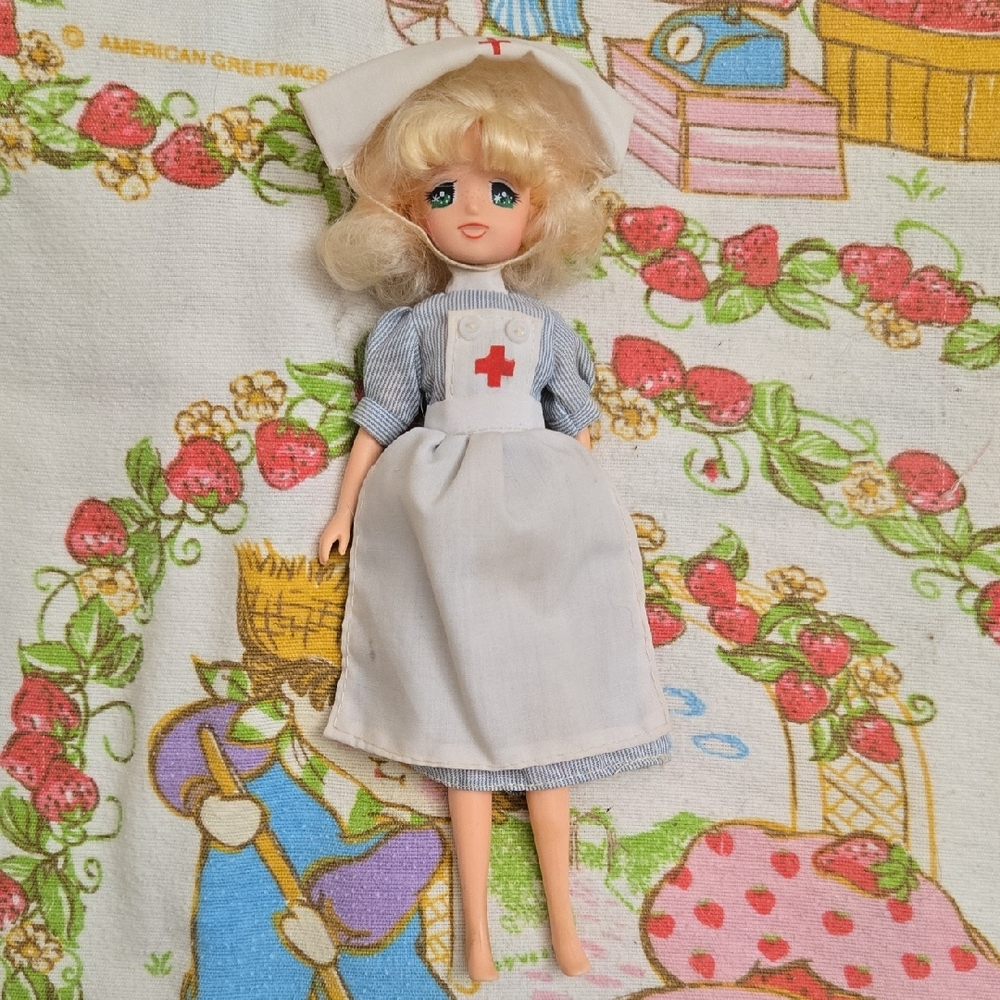 Vintage Polistil Candy Cane Anime Nurse Doll 1981